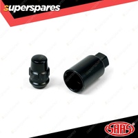 SAAS Lock Nuts Splined Acorn Bulge 12mm x 1.25 Black Chrome Finish Pack of 4