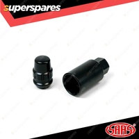 SAAS Lock Nuts Splined Acorn Bulge 12mm x 1.50 Black Chrome Finish Pack of 4