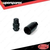 SAAS Lock Nuts Splined Acorn Bulge 41mm 1/2 Inch Black Chrome Finish Pack of 4