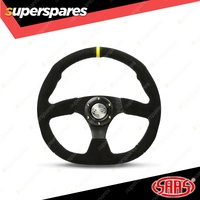 SAAS Steering Wheel 14 Inch Black Suede Flat Bottom + Indicator ADR Complied
