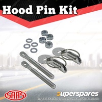 SAAS Hood Pin Kit Sliver Universal Hood Pins Lock Mount Bonnet Latch Kit Racing