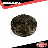 SAAS Exhaust Wrap Basalt Black 25mm 1 Inch x 10m for Vehicle's Exhaust System