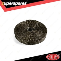 SAAS Exhaust Wrap Basalt Black 25mm 1 Inch x 15m for Vehicle's Exhaust System