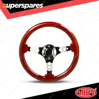SAAS Steering Wheel 14 Inch Wood Logano Chrome Spoke & Chromed Horn Button