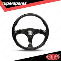 SAAS Steering Wheel 14 Inch Poly Octane Black Spoke Shallow 25mm Dish