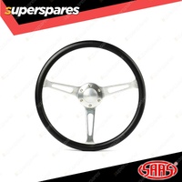 SAAS Steering Wheel 15 Inch Poly Classic Brushed Alloy Slotted 50mm Dish