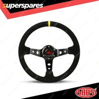 SAAS Steering 14 Inch Wheel Suede GT Deep Dish Black With Holes + Indicator