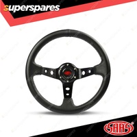 SAAS Steering 14 Inch Wheel Leather GT Deep Dish Black With Holes No Indicator