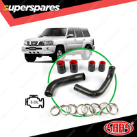 SAAS Intercooler Black Alloy Pipe Kit for Nissan Patrol GU Y61 ZD30 CRD 06-17