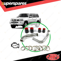 SAAS Intercooler Polish Alloy Pipe Kit for Nissan Patrol GU Y61 ZD30 CRD 06-17