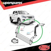 SAAS Intercooler Black Alloy Pipe Kit for Isuzu D-MAX MU-X 3.0L 2012-2016