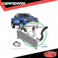 SAAS Silicone Intercooler Black 3 Pipe Kit for Ford Ranger PX 2.2L 2011-2022