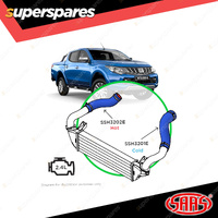 SAAS Silicone Intercooler Blue 2 Pipe Kit for Mitsubishi Triton Pajero Sport