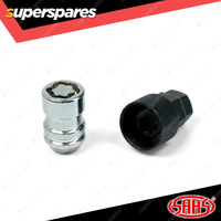 SAAS Lock Nuts Internal Star Bulge Chrome Finish 12mm x 1.50 - in a Pack of 4