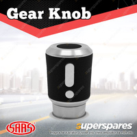 SAAS Leather Gear Knob Black Shift Knob Shifter Lever - Alloy Insert