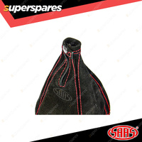 SAAS Suede Gear Shift Boot Cover Black Double-stitched with Small Snap Button