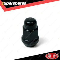 SAAS Wheel Nuts Acorn Bulge 12 x 1.25 Black Finish 35mm Length - in a Pack of 5