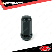 SAAS Wheel Nuts Flat Head Bulge 14 x 1.5 Black Finish 45mm Length Pack of 5