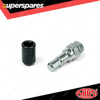 SAAS Wheel Nuts S/D Int Hex 1/2 Inc Key Black Finish - in a Pack of 10