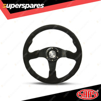 SAAS Steering Wheel Suede 14 inch Black Brushed Finished Spokes ADR Compliant
