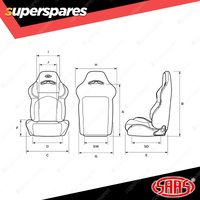 SAAS GT Automotive Seat Dual Recline Black/Black ADR Compliant Offer Comfort