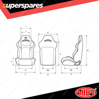 SAAS GT Automotive Seat Dual Recline Black/Red ADR Compliant Offer Comfort