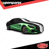SAAS Car Cover Indoor Breathable Classic Medium 4.5m Black With White Stripes