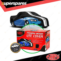 SAAS Car Cover Indoor Breathable Classic Ute Large 5.3m Black With White Stripes