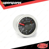 SAAS Mechanical Boost Gauge 30inHg-20psi 52mm Autoline Series Black 12V