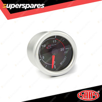 SAAS Mechanical Boost Gauge Diesel 0-20 psi 52mm Autoline Series Black 12V