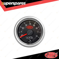 SAAS Electronic Tachometer Gauge 0-8K 52mm Muscle Series II Black 12V
