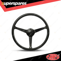 SAAS Steering Wheel Poly 15 inch Classic Deep Dish Black Alloy Solid
