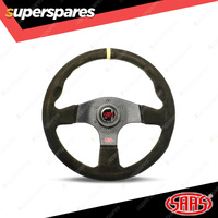 SAAS Steering Wheel Suede Corsa 330mm Black Indicator Contoured Grip 40mm Dish