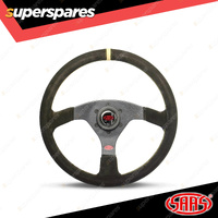 SAAS Steering Wheel Suede Sprint 350mm Black Indicator Rounded Grip 40mm Dish