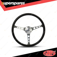 SAAS Steering Wheel Polyurethane 15 inch Classic Brushed Alloy With Holes ADR