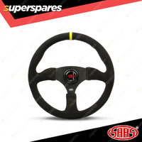 SAAS Steering Wheel Suede 14 inch Tokyo Motorsport Black Spoke + Indicator ADR