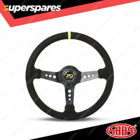 SAAS Steering Wheel Suede SRD 14 inch Deep Dish Black With Holes Indicator ADR