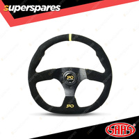 SAAS Steering Wheel Suede SRD 14 inch Black Flat Bottom + Indicator ADR
