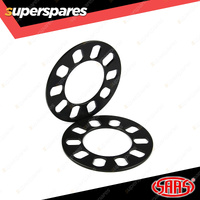 SAAS Wheel Spacers Universal 5 Stud 5mm Thickness Black - in a Pack of 2