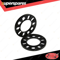 SAAS Wheel Spacers Universal 5 Stud 8mm Thickness Black - in a Pack of 2
