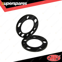 SAAS Wheel Spacers Universal 6 Stud 12mm Thickness Black - in a Pack of 2
