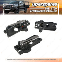 Left Hand Side Rear Door Handle Inner for Hyundai I30 FD Chrome Lever Black Base