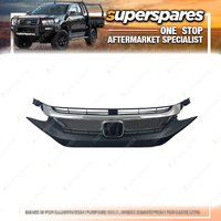 Superspares Front Grille for Honda Civic FC 05/2016-01/2019 Chrome Painting