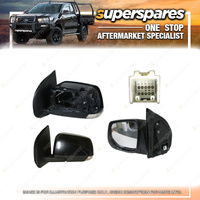 Superspares Left Hand Side Door Mirror for Isuzu MU-X RF 11/2013-01/2017 Black