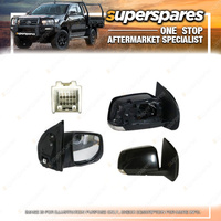 Superspares Right Hand Side Door Mirror for Isuzu MU-X RF 11/2013-01/2017 Black