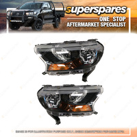 Right & Left Hand Side Headlights for Ford Ranger PX 06/2015-12/2022 Electric