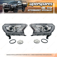 Right & Left Hand Side Headlights for Ford Ranger PX 06/2015-12/2022