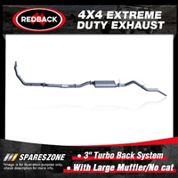 Redback 3" 409 SS Exhaust Large Muffler No cat for Nissan Navara D22 3.0L 01-06