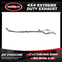 Redback 3" Exhaust With Muffler & Cat for Toyota Landcruiser VDJ79 4.5L 8Cyl