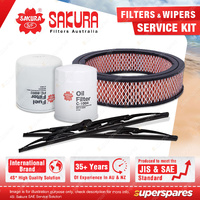 Sakura Front Wiper Blades & Filter Kit for Holden Rodeo KB27 KBD27 28 42 43 47